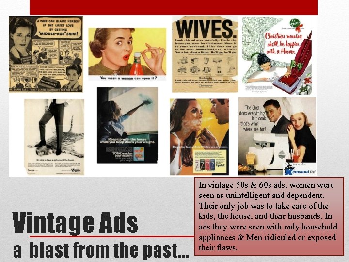 Vintage Ads a blast from the past… In vintage 50 s & 60 s