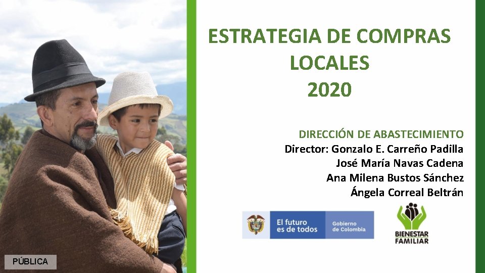 ESTRATEGIA DE COMPRAS LOCALES 2020 DIRECCIÓN DE ABASTECIMIENTO Director: Gonzalo E. Carreño Padilla José