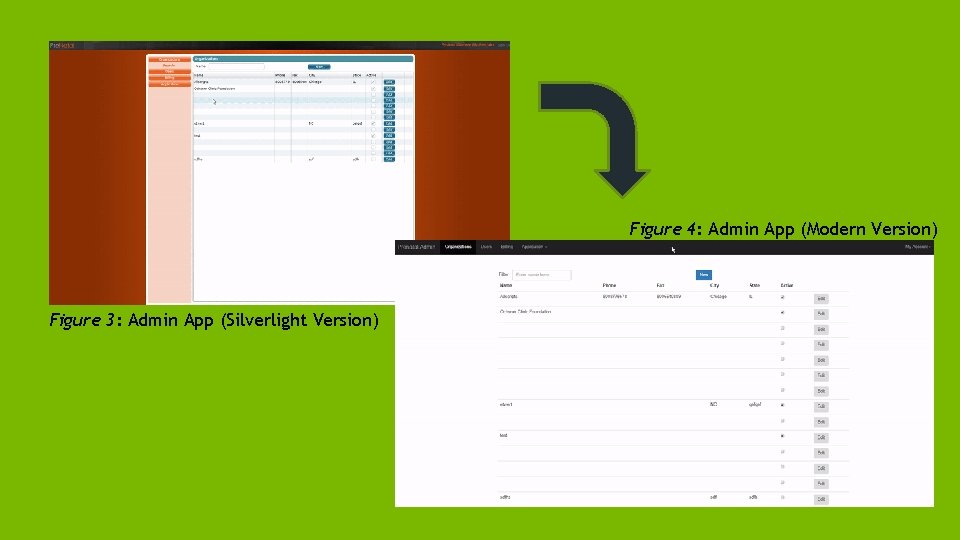 Figure 4: Admin App (Modern Version) Figure 3: Admin App (Silverlight Version) 