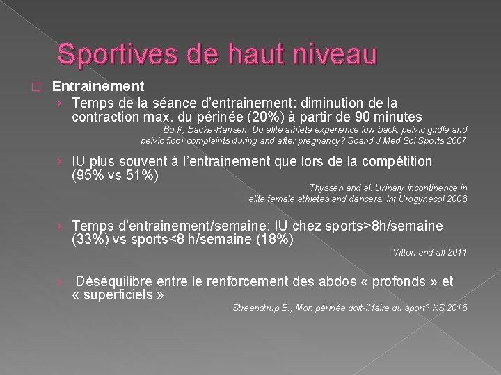 Sportives de haut niveau � Entrainement › Temps de la séance d’entrainement: diminution de