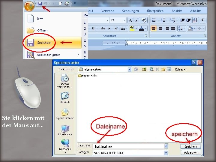 Sie klicken mit der Maus auf… hallo. doc 
