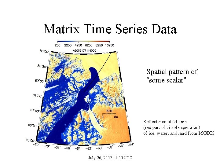 Matrix Time Series Data Spatial pattern of “some scalar” Reflectance at 645 nm (red