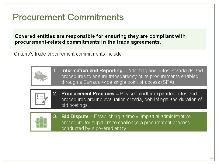 Procurement Commitments Covered entities are responsible for ensuring they are compliant with procurement related