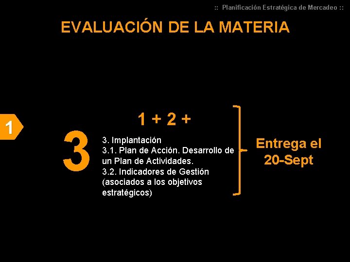 : : Planificación Estratégica de Mercadeo : : EVALUACIÓN DE LA MATERIA 1 3