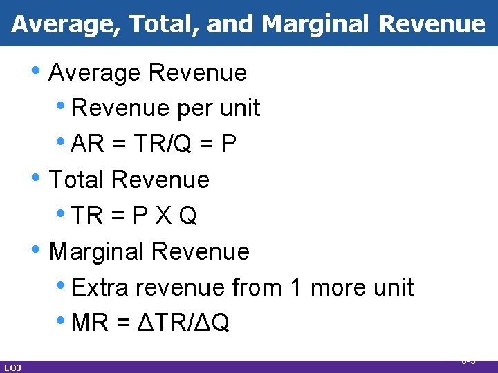 Average, Total, and Marginal Revenue • Average Revenue • Revenue per unit • AR Average, Total, and Marginal Revenue • Average Revenue • Revenue per unit • AR
