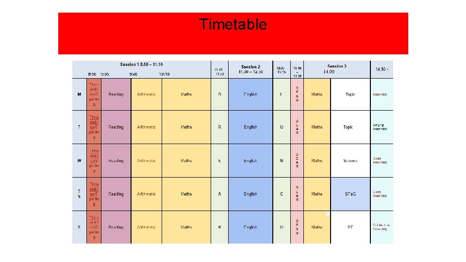 Timetable 