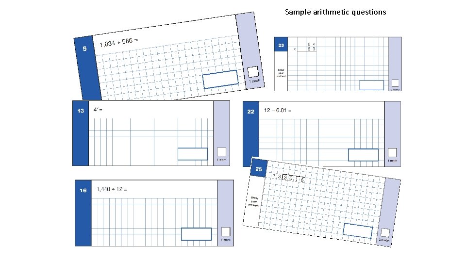 Sample arithmetic questions 