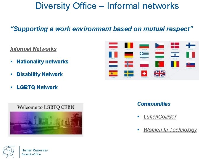 Diversity Office – Informal networks “Supporting a work environment based on mutual respect” Informal