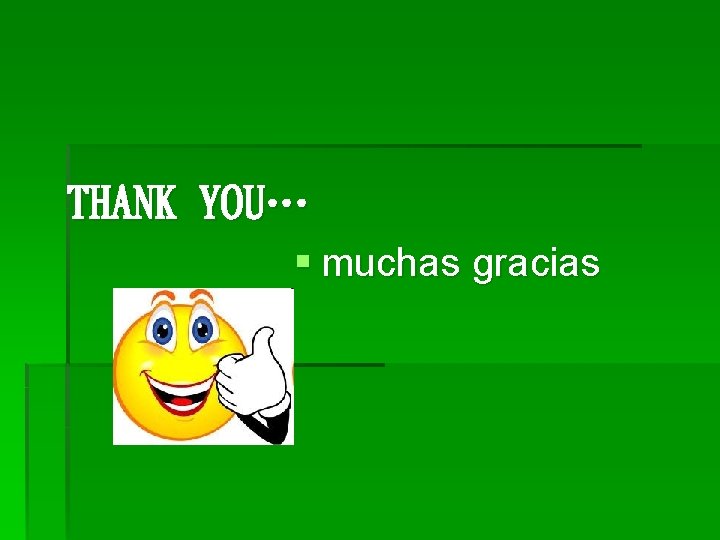 THANK YOU… § muchas gracias 