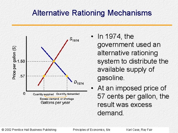 Alternative Rationing Mechanisms • In 1974, the government used an alternative rationing system to
