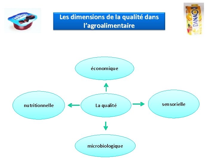 Les dimensions de la qualité dans l’agroalimentaire économique nutritionnelle La qualité microbiologique sensorielle 