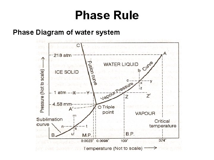 Phase Rule Phase Diagram of water system 