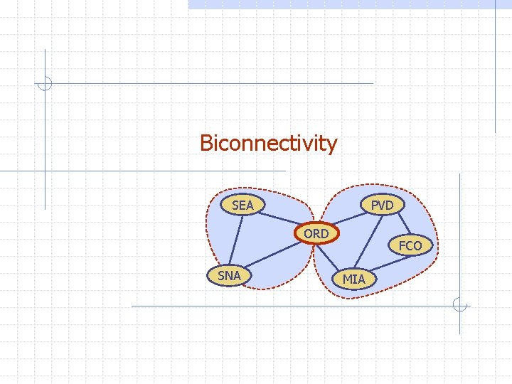 Biconnectivity SEA PVD ORD SNA FCO MIA 