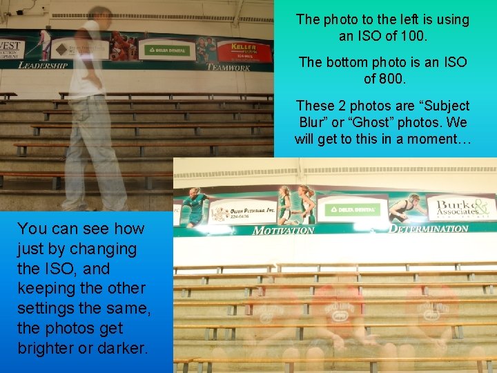 The photo to the left is using an ISO of 100. The bottom photo