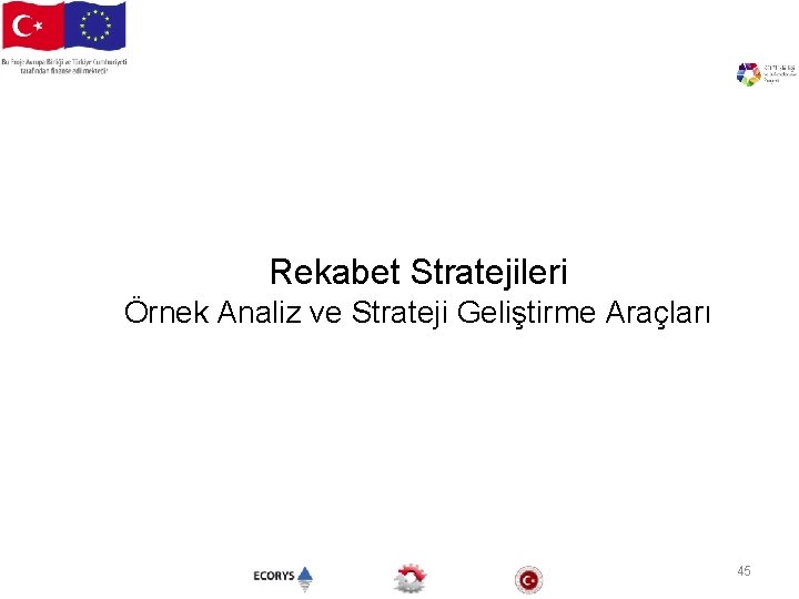 Rekabet Stratejileri Örnek Analiz ve Strateji Geliştirme Araçları 45 