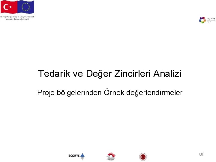 Tedarik ve Değer Zincirleri Analizi Proje bölgelerinden Örnek değerlendirmeler 60 