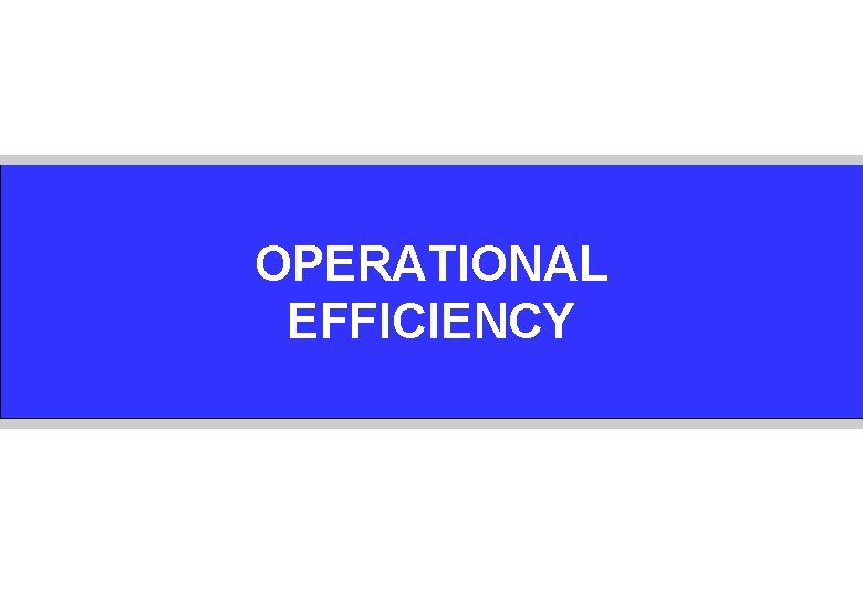 OPERATIONAL EFFICIENCY 