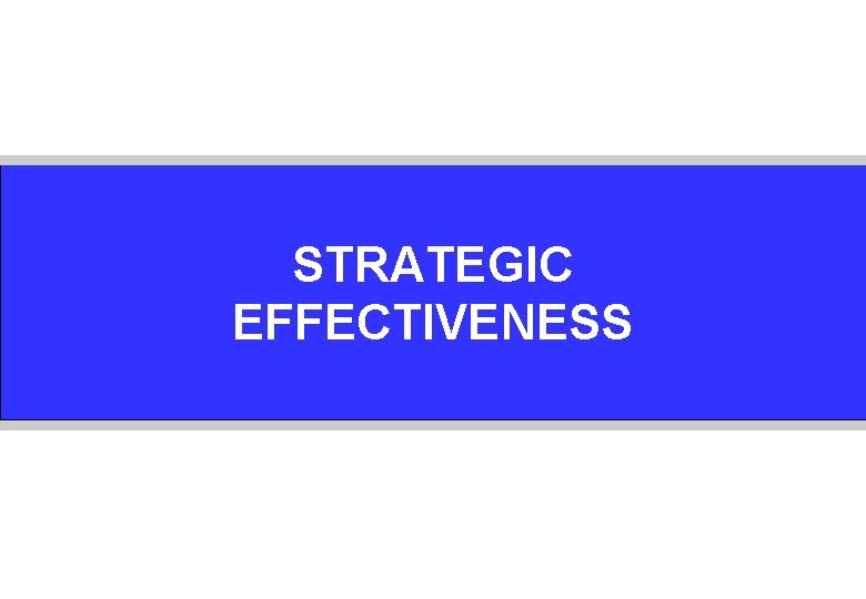 STRATEGIC EFFECTIVENESS 