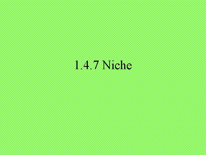 1. 4. 7 Niche 
