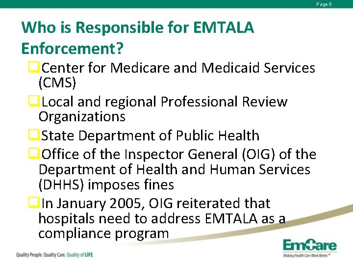 EMTALA Update Russell Harris MD MMM CPE FACEP
