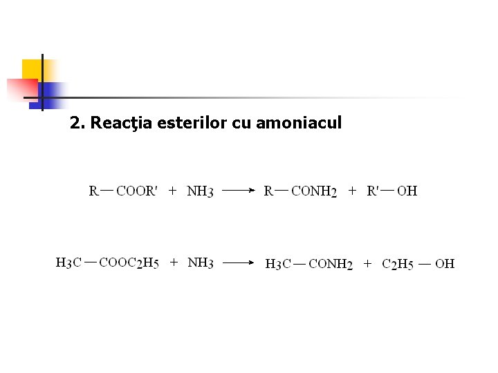 2. Reacţia esterilor cu amoniacul 