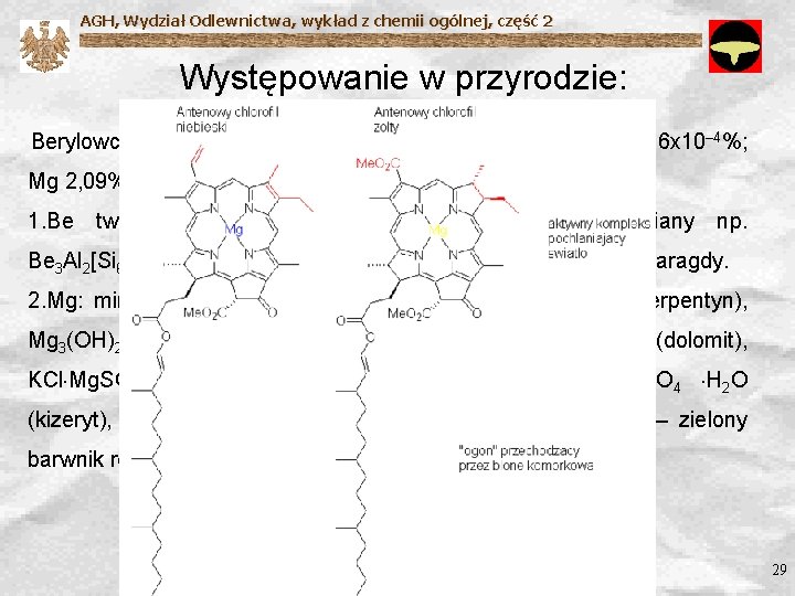 AGH, Wydział Odlewnictwa, wykład z chemii ogólnej, część 2 Występowanie w przyrodzie: Berylowce różnią