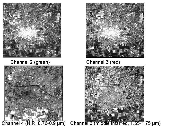 Channel 2 (green) Channel 3 (red) Channel 4 (NIR, 0. 76 -0. 9 μm)