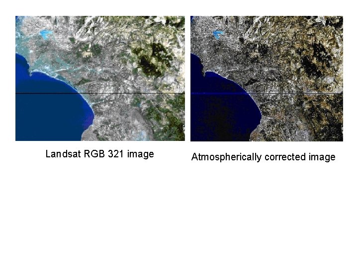 Landsat RGB 321 image Atmospherically corrected image 