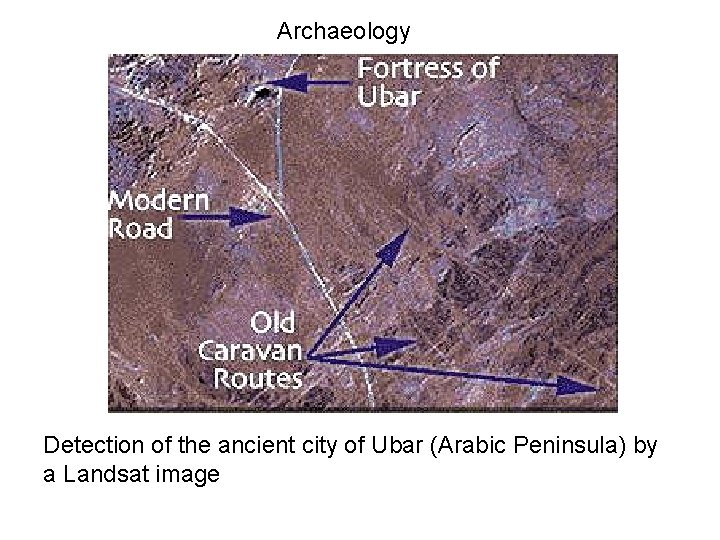 Archaeology Detection of the ancient city of Ubar (Arabic Peninsula) by a Landsat image