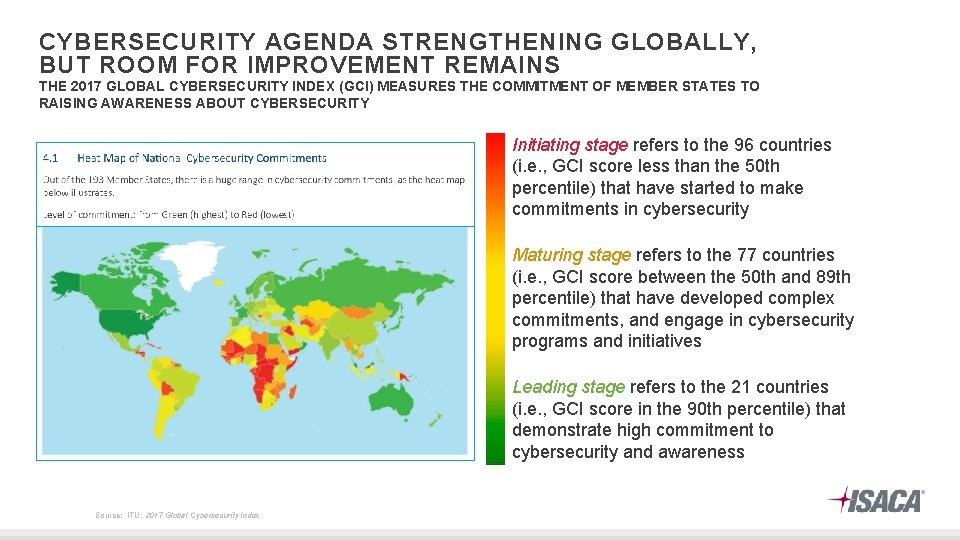 CYBERSECURITY AGENDA STRENGTHENING GLOBALLY, BUT ROOM FOR IMPROVEMENT REMAINS THE 2017 GLOBAL CYBERSECURITY INDEX