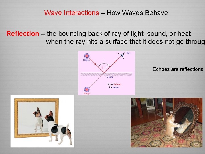 Wave Interactions – How Waves Behave Reflection – the bouncing back of ray of Wave Interactions – How Waves Behave Reflection – the bouncing back of ray of