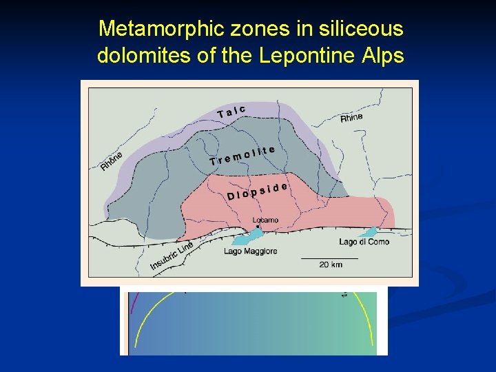 Metamorphic zones in siliceous dolomites of the Lepontine Alps 