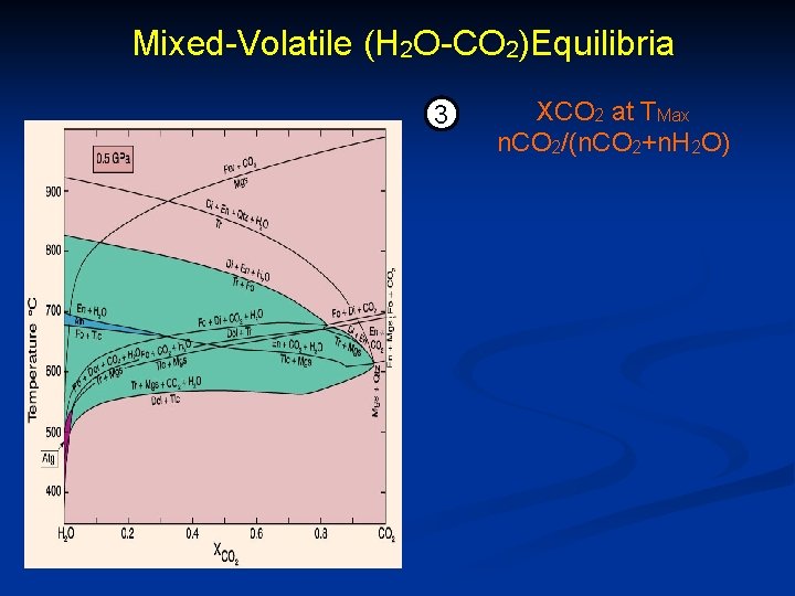 Mixed-Volatile (H 2 O-CO 2)Equilibria 3 XCO 2 at TMax n. CO 2/(n. CO