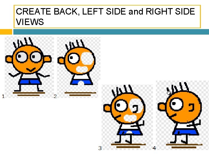 CREATE BACK, LEFT SIDE and RIGHT SIDE VIEWS 