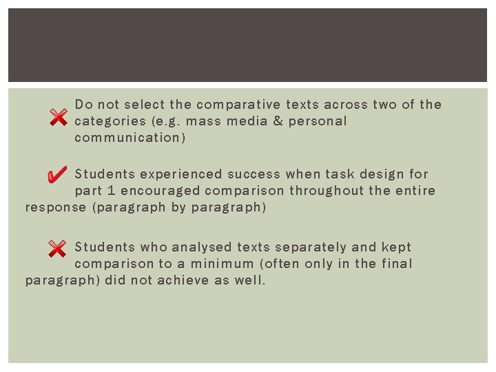 Do not select the comparative texts across two of the categories (e. g. mass Do not select the comparative texts across two of the categories (e. g. mass