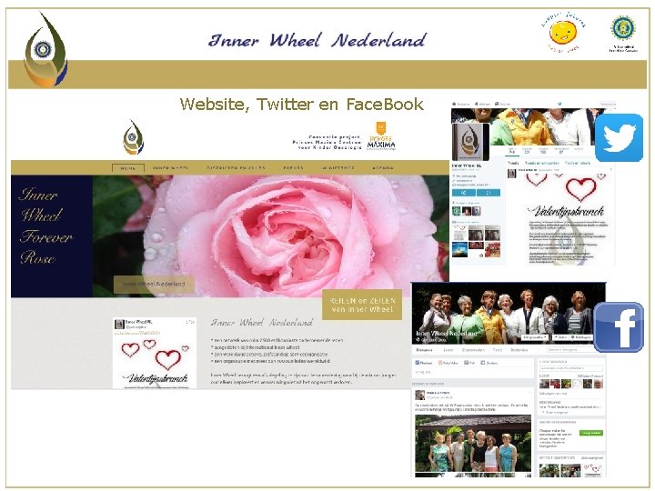 Website, Twitter en Face. Book 