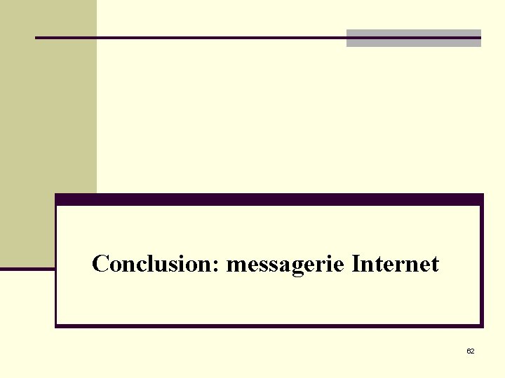 Conclusion: messagerie Internet 62 Conclusion: messagerie Internet 62