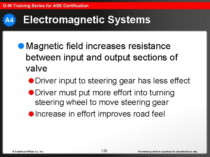 Electromagnetic Systems Magnetic field increases resistance between input and output sections of valve Driver