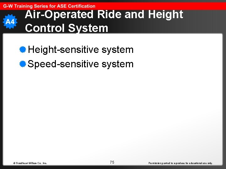 Air-Operated Ride and Height Control System Height-sensitive system Speed-sensitive system © Goodheart-Willcox Co. ,