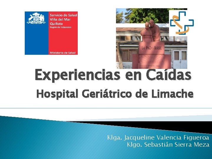 Experiencias en Caídas Hospital Geriátrico de Limache Klga. Jacqueline Valencia Figueroa Klgo. Sebastián Sierra Experiencias en Caídas Hospital Geriátrico de Limache Klga. Jacqueline Valencia Figueroa Klgo. Sebastián Sierra
