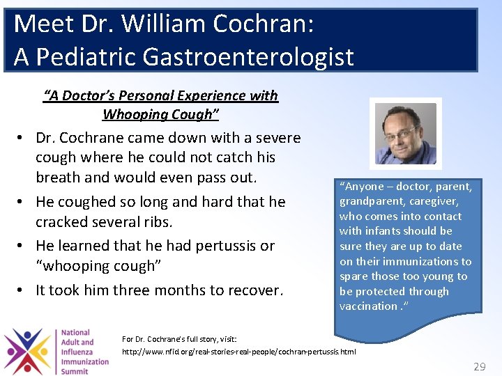 Meet Dr. William Cochran: A Pediatric Gastroenterologist “A Doctor’s Personal Experience with Whooping Cough”