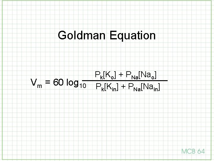 Chapter 4 The Action Potential Nernst Relation E