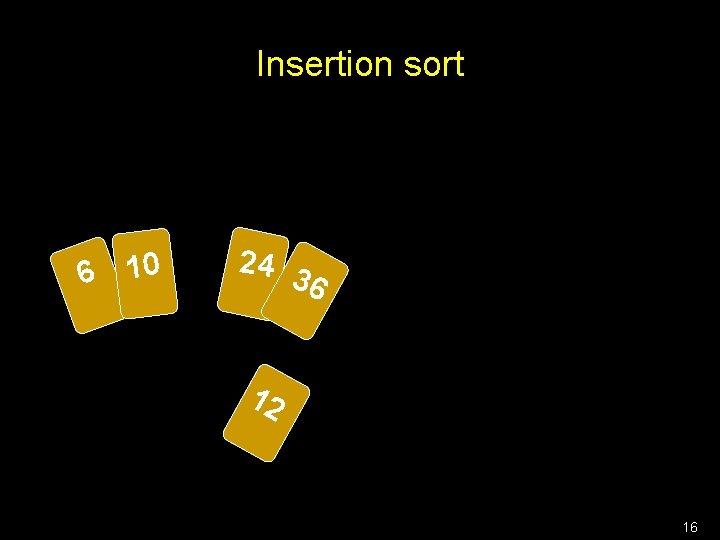 Insertion sort 6 10 24 3 6 12 16 