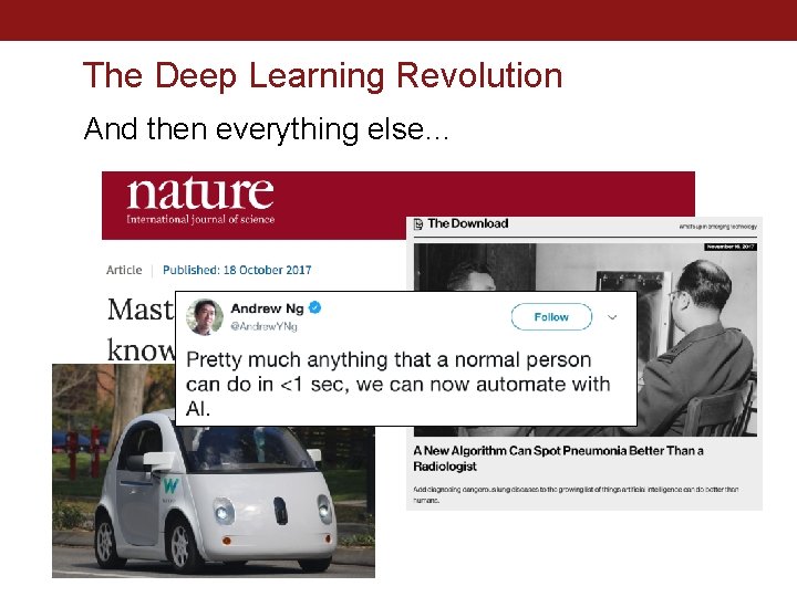 The Deep Learning Revolution And then everything else… 