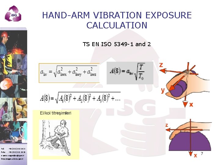 HAND-ARM VIBRATION EXPOSURE CALCULATION TS EN ISO 5349 -1 and 2 Tel: +90 (312)