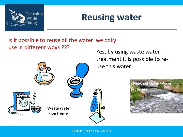 Reusing water Is it possible to reuse all the water we daily use in