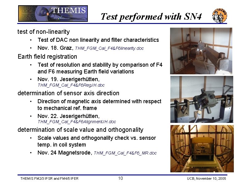Test performed with SN 4 test of non-linearity • • Test of DAC non