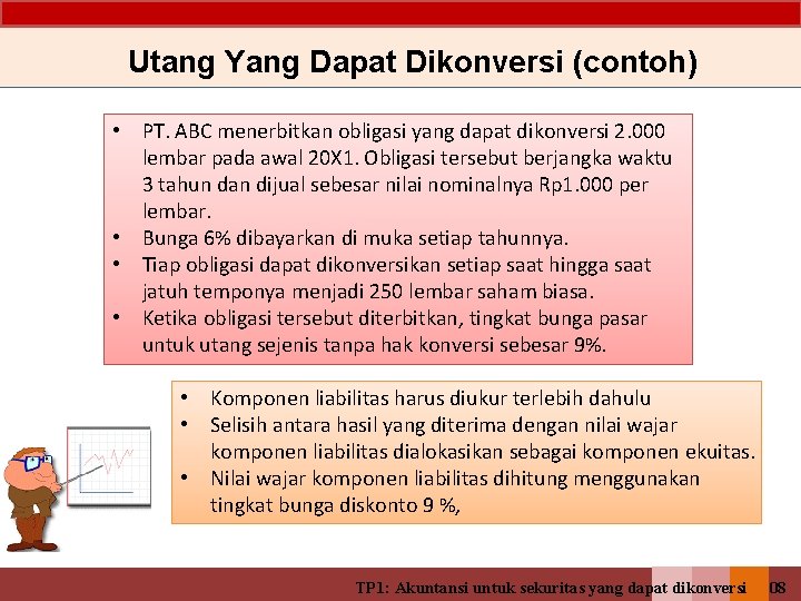 Utang Yang Dapat Dikonversi (contoh) • PT. ABC menerbitkan obligasi yang dapat dikonversi 2.