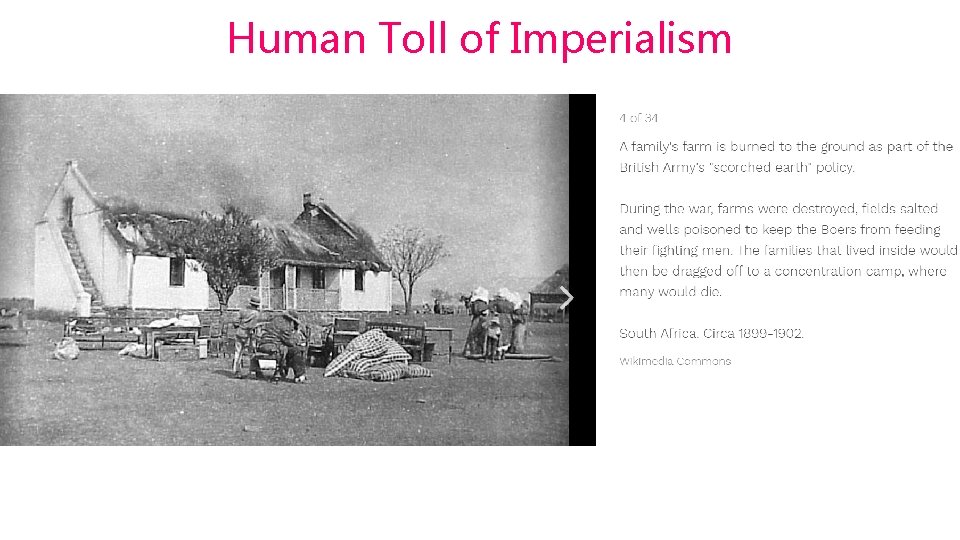Human Toll of Imperialism Human Toll of Imperialism