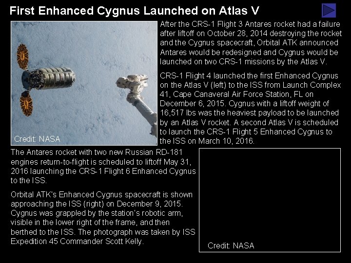 First Enhanced Cygnus Launched on Atlas V After the CRS-1 Flight 3 Antares rocket